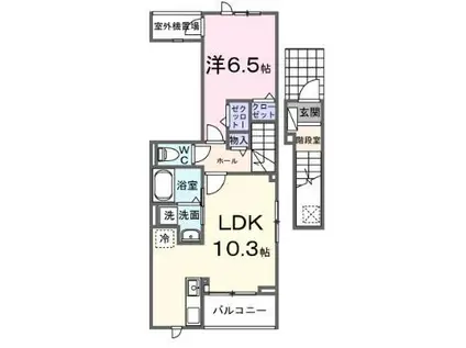 エアリーみとよ II(1LDK/2階)の間取り写真