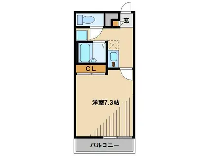 レオネクストルフェリ(1K/1階)の間取り写真