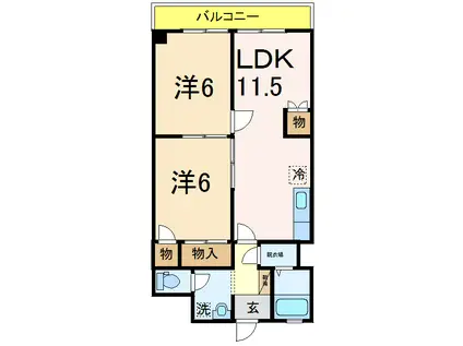 アーバンステージ七番館(2LDK/1階)の間取り写真