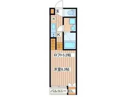 ABELIA(1K/1階)の間取り写真