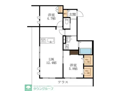 EDEL MAISON(2LDK/1階)の間取り写真