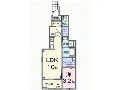 キルシュメゾンミヨシ(1LDK/1階)の間取り写真