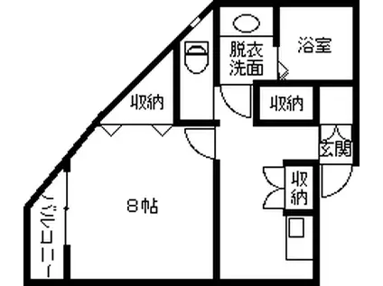 ロイヤルコート浜松町(1K/1階)の間取り写真