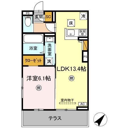 LUMIERE 33(1LDK/1階)の間取り写真