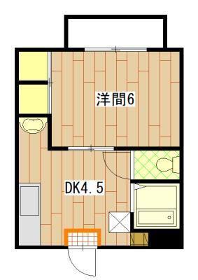 フローレンス1番館(1DK/1階)の間取り写真
