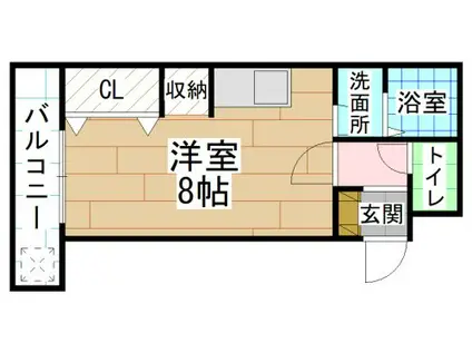 マルイチ鳴水(ワンルーム/2階)の間取り写真