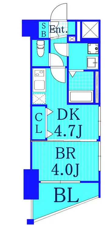 エステムプラザ横濱関内 4階階 間取り