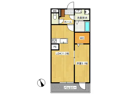 レジデンスノーブル(1LDK/2階)の間取り写真