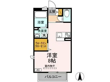 レナフレール(ワンルーム/2階)の間取り写真