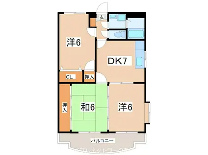 LBLD加治木(3DK/2階)の間取り写真