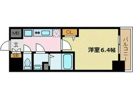 プレサンス淡路駅前(1K/8階)の間取り写真