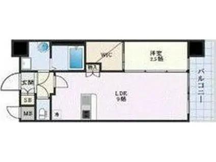 プレサンス江坂ベルフィーヌ(1LDK/8階)の間取り写真