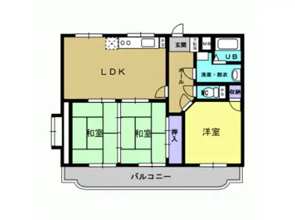 サンリッチ藤崎(3LDK/2階)の間取り写真