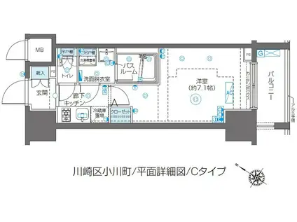 ZOOM川崎SECOND(1K/10階)の間取り写真