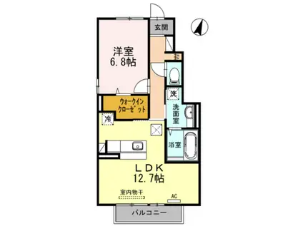 シャンテピエール(1LDK/1階)の間取り写真