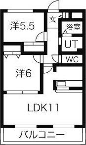 リベルタ・パラッツォ(2LDK/2階)の間取り写真