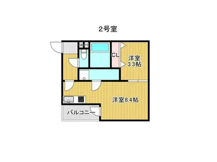 KATZE志賀本通(1LDK/2階)の間取り写真