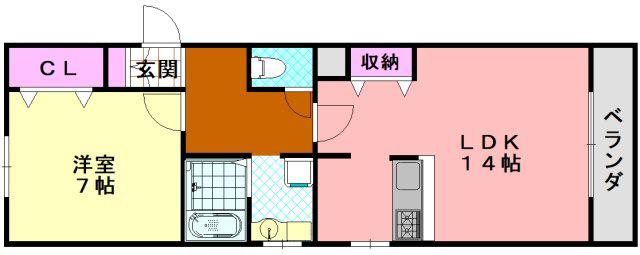 グラッツィアーレ平野西(1LDK/4階)の間取り写真