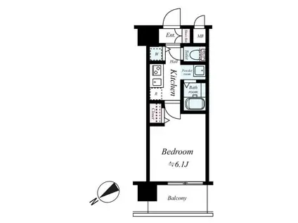 アスヴェル新北野モスト(1K/7階)の間取り写真