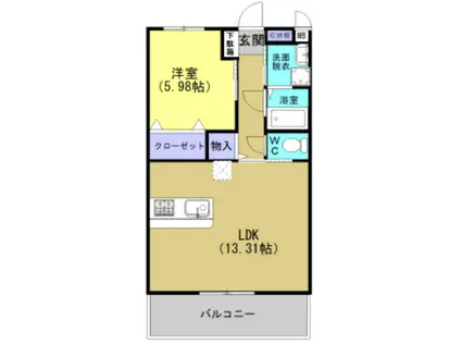 エトワール(1LDK/1階)の間取り写真