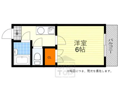 ハイツ山口(1K/1階)の間取り写真