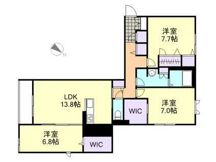 ラヴィータII(3LDK/3階)の間取り写真