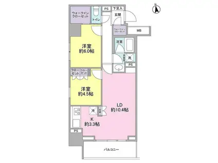 スタイリオ品川中延(2LDK/12階)の間取り写真