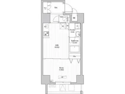CREATIF押上(1LDK/2階)の間取り写真