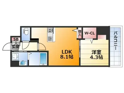 YOUS VII番館(1DK/3階)の間取り写真