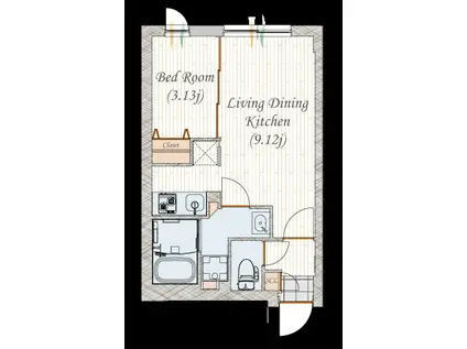QUADOR 名古屋城駅(1LDK/4階)の間取り写真