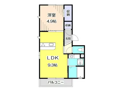 クロシェットエム(1LDK/1階)の間取り写真