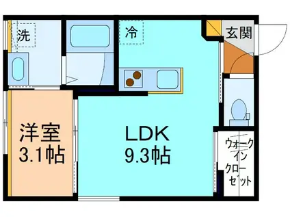 グローリー上関(1LDK/1階)の間取り写真