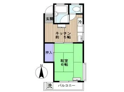 コーポさくら(1DK/2階)の間取り写真