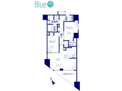 パレステージ藤沢シャインコート(2LDK/5階)の間取り写真