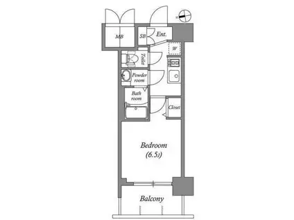 スプランディッドVII(1K/4階)の間取り写真