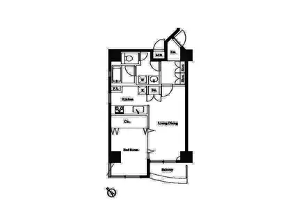 エルスタンザ関内大通公園(1LDK/3階)の間取り写真