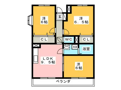 ノースパークS(3DK/2階)の間取り写真