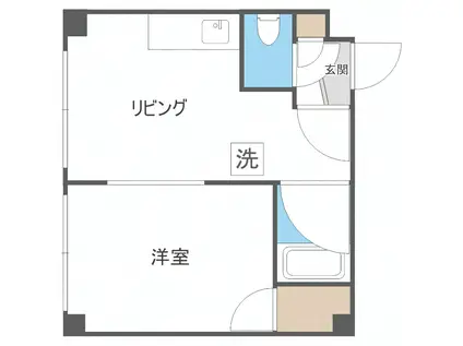 アーバン栄通A(1DK/3階)の間取り写真