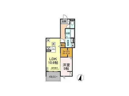 DIOSPERSIMMON長泉 I棟(1LDK/1階)の間取り写真