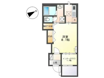 和泉市桑原町アパート(1K/1階)の間取り写真