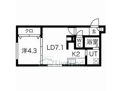 エムズガーデンS17(1LDK/2階)の間取り写真
