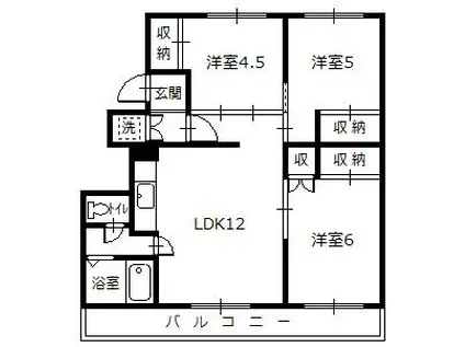 ツインクル春光AB(3LDK/4階)の間取り写真