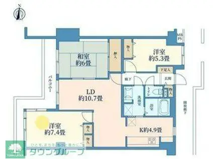 グリーンパーク西八王子(3LDK/3階)の間取り写真