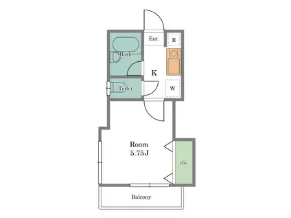 メゾンMORI(1K/2階)の間取り写真