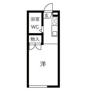 CROWN M&K(ワンルーム/1階)の間取り写真