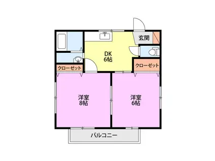 壱番館A(2DK/1階)の間取り写真