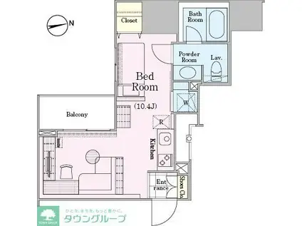 ロイジェントパークス四ッ谷(1K/4階)の間取り写真