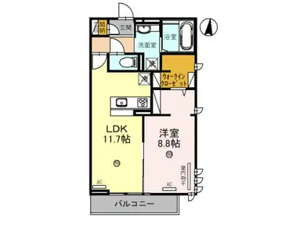 RAFFINATO東灘(1LDK/3階)の間取り写真