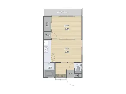 第一白沢荘(2K/1階)の間取り写真