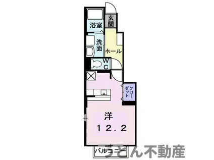 リバティハウスC(ワンルーム/1階)の間取り写真